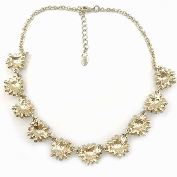 Vintage Ann Taylor Rhinestone Flower Necklace - Picture 4 of 10